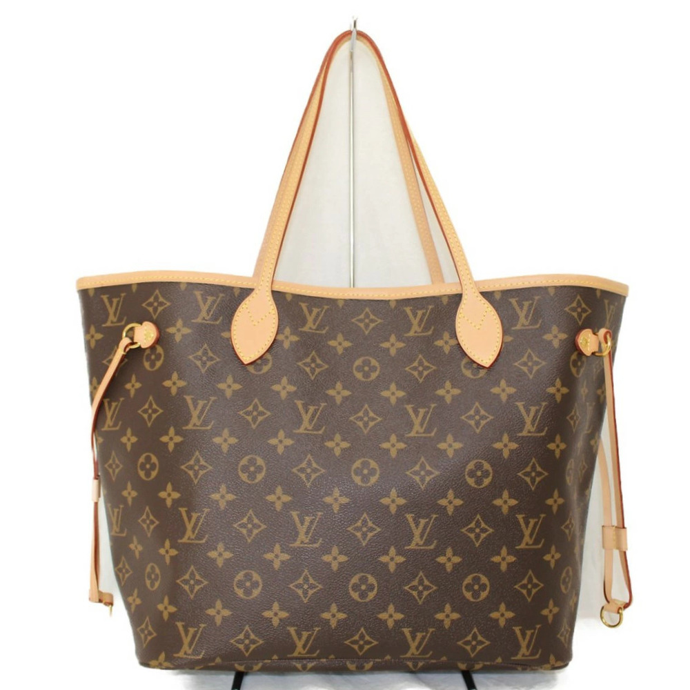 LOUIS VUITTON Neverfull Monogram Brown Cerise Red Handbag Tote Bag LV